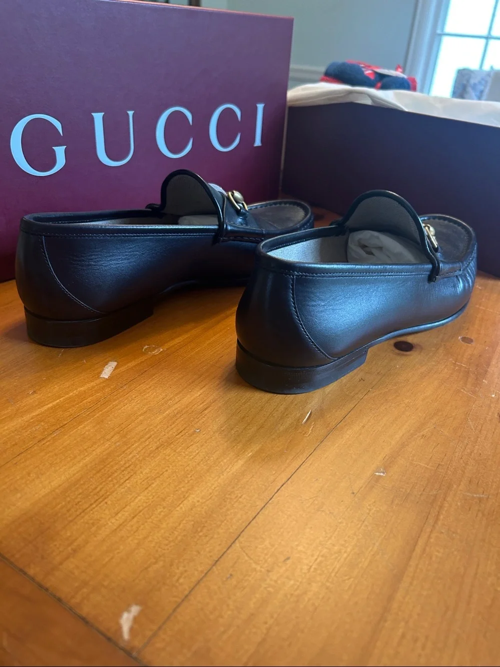 Gucci Authentic Size 9 1/2 Nero Horsebit 1953 Loafer Box Shoe Bags